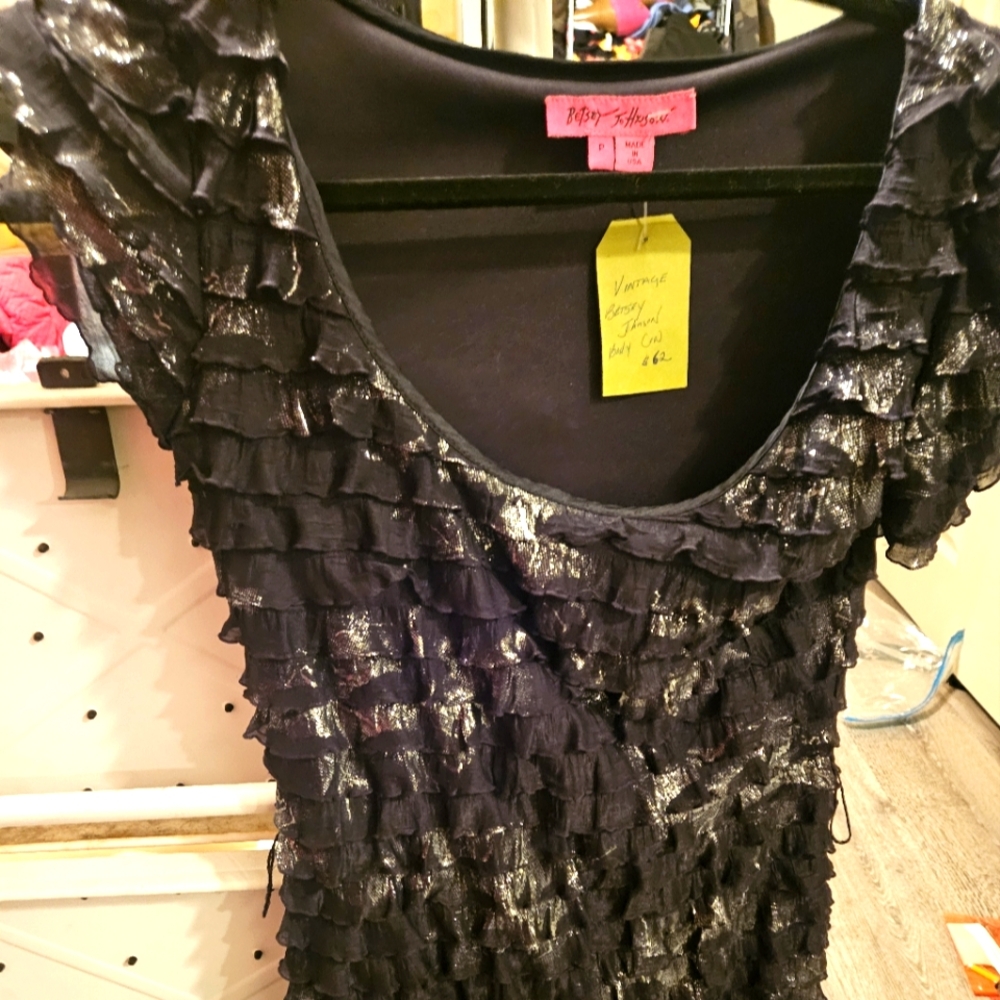 Betsey Johnson Black Ruffle Dress